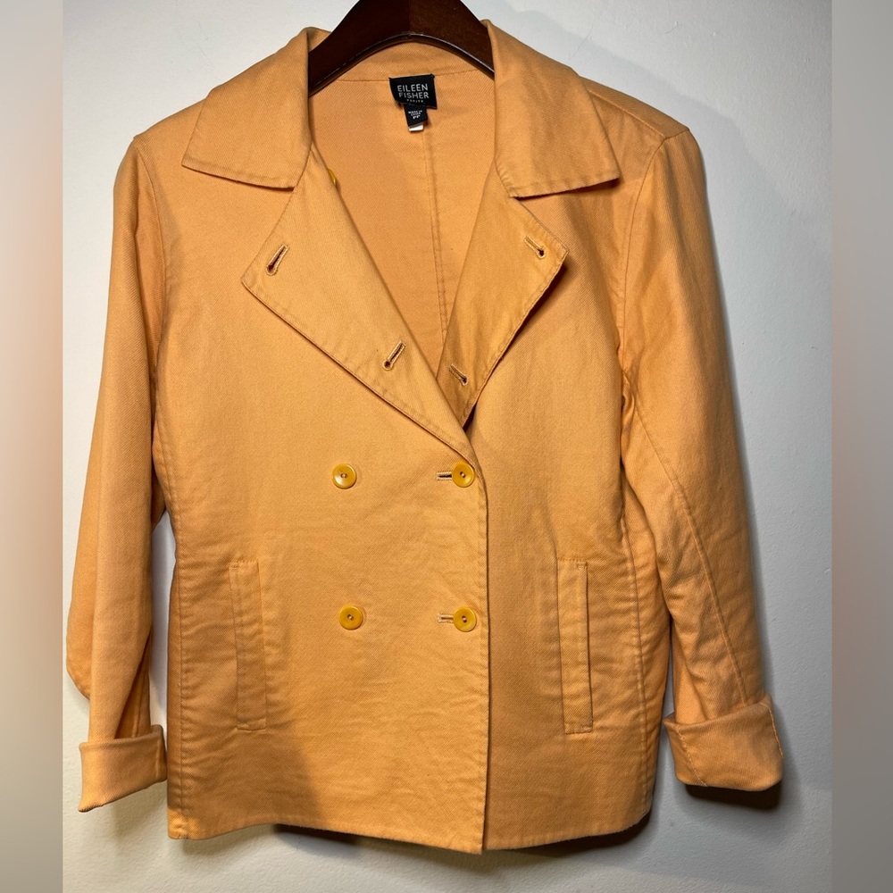 Eileen Fisher pumpkin cotton blend Peacoat size P